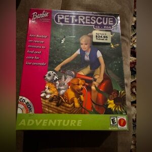 Rare Vintage Barbie Pet Rescue CD-ROM (PC, 2000) Original Box Computer Game NIB
